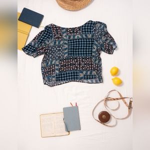 Loft Boxy Blouse with Low Back and Bow